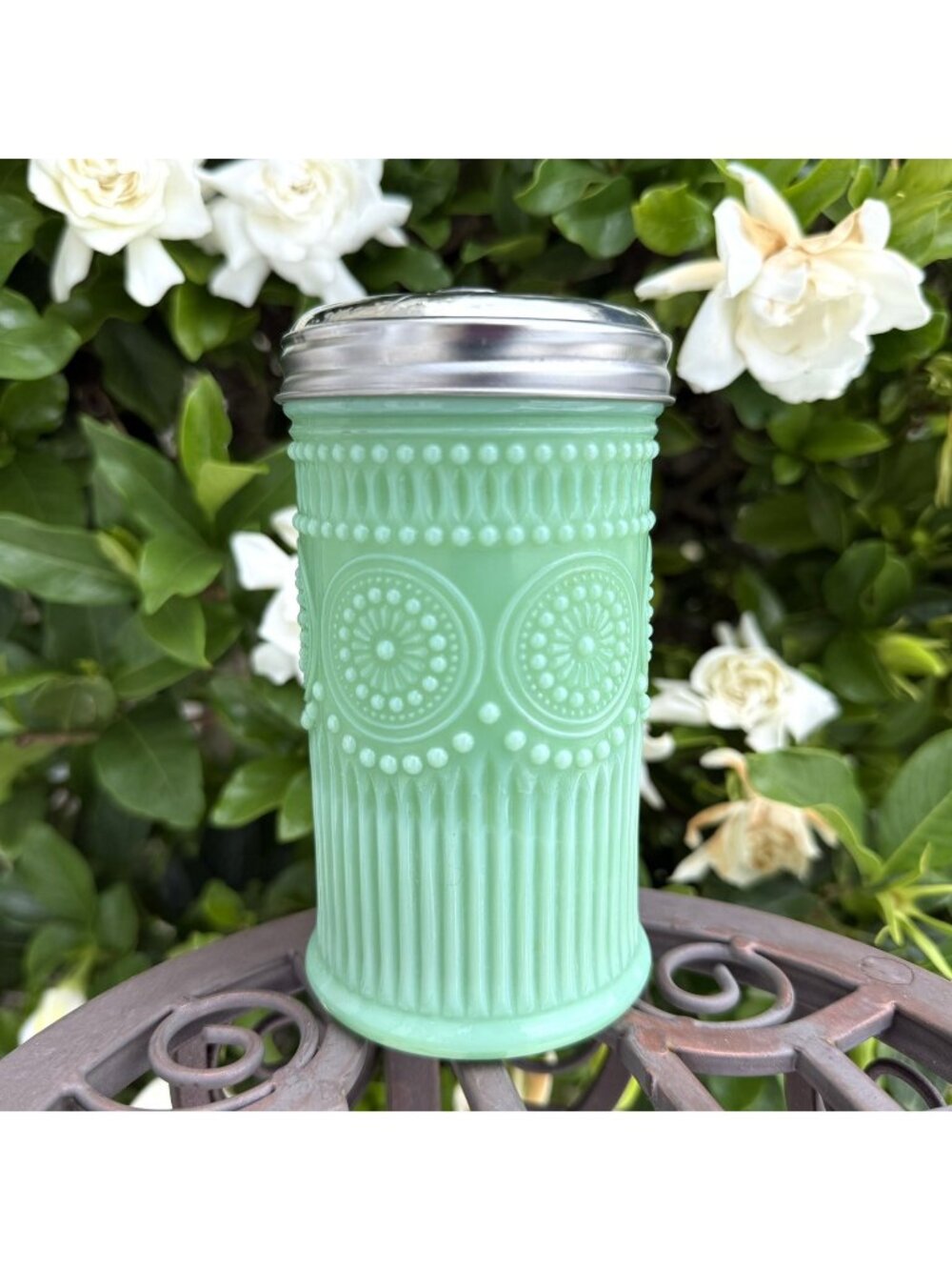 Tablecraft Jadeite Green Sugar Shaker Dispenser Container 5”